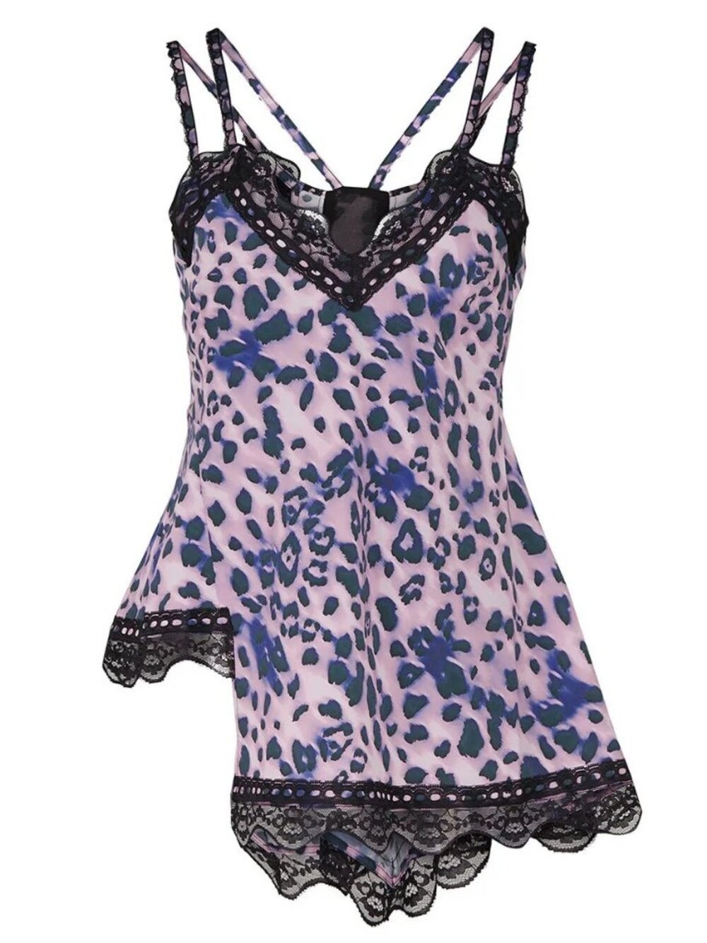 Koche Collective Asymmetrical Purple Leopard Printed Top size US 2/FR 34